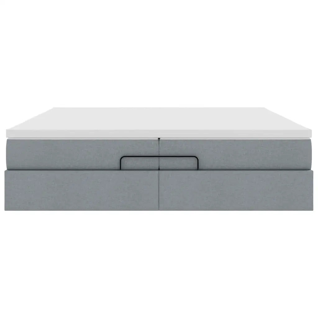 Struttura Letto Pouf con Materassi 200x200 cm in Tessuto