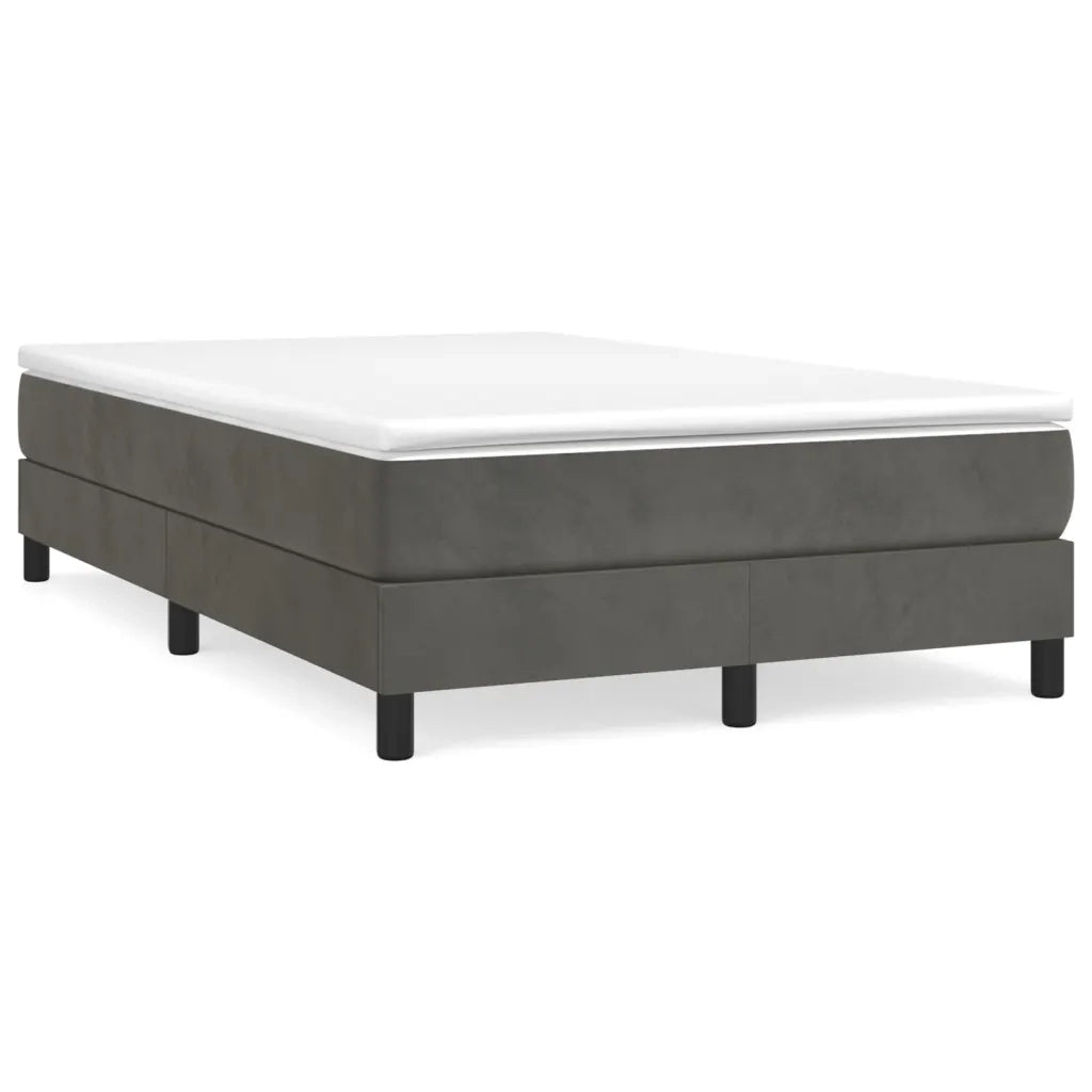 Giroletto a Molle con Materasso Grigio Scuro 120x200 cm Velluto cod mxl 77532
