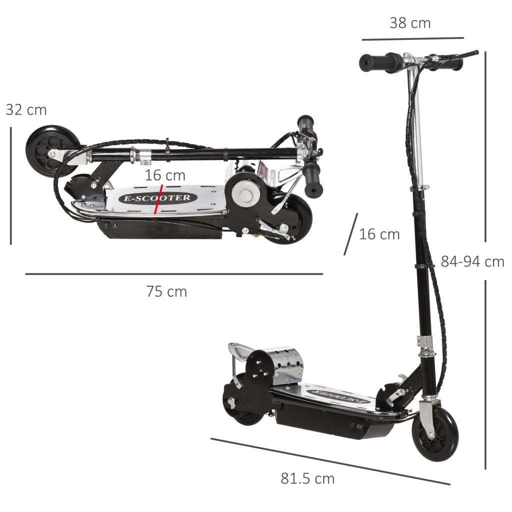 Monopattino Pieghevole per Bambini 7-12 Anni ¨C zephmum ¨C Nero, 75x37x98 cm