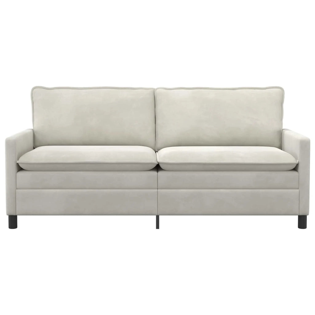 Divano Crema 196 x 81 x 87,5 cm Velluto