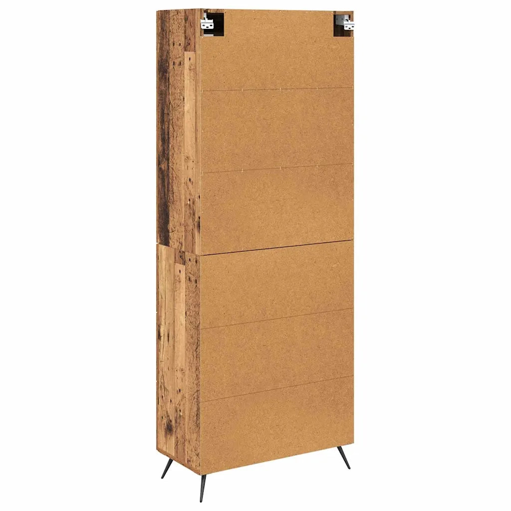 Credenza | Armadietto alto con ripiano con cassetto 2 pcs Legno vecchio