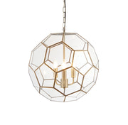 Lampadario Miele ottone antico vetro esagonale 3xE14 Endon