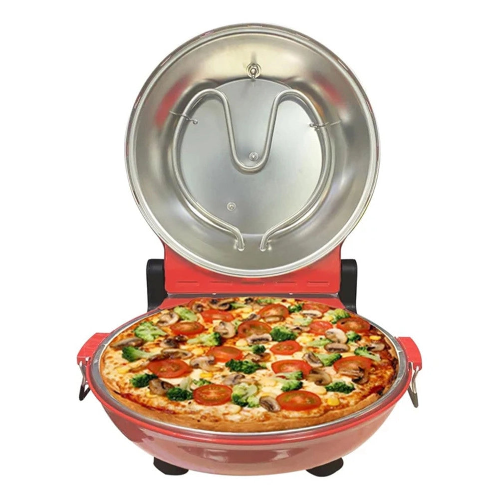 Trade Shop - Forno Per Pizza 1200w Elettrico Termostato Regolabile φ31cm Con 2 Pale Pizza In Acciaio -