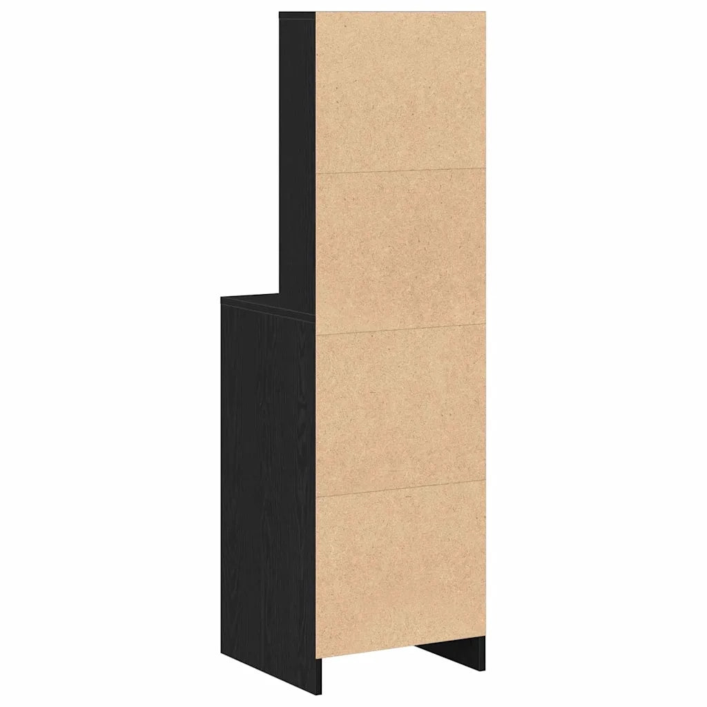 Credenza-Buffet-Armadio da cucina Rovere Nero 40 x 40,5 x 135 cm Legno multistrato