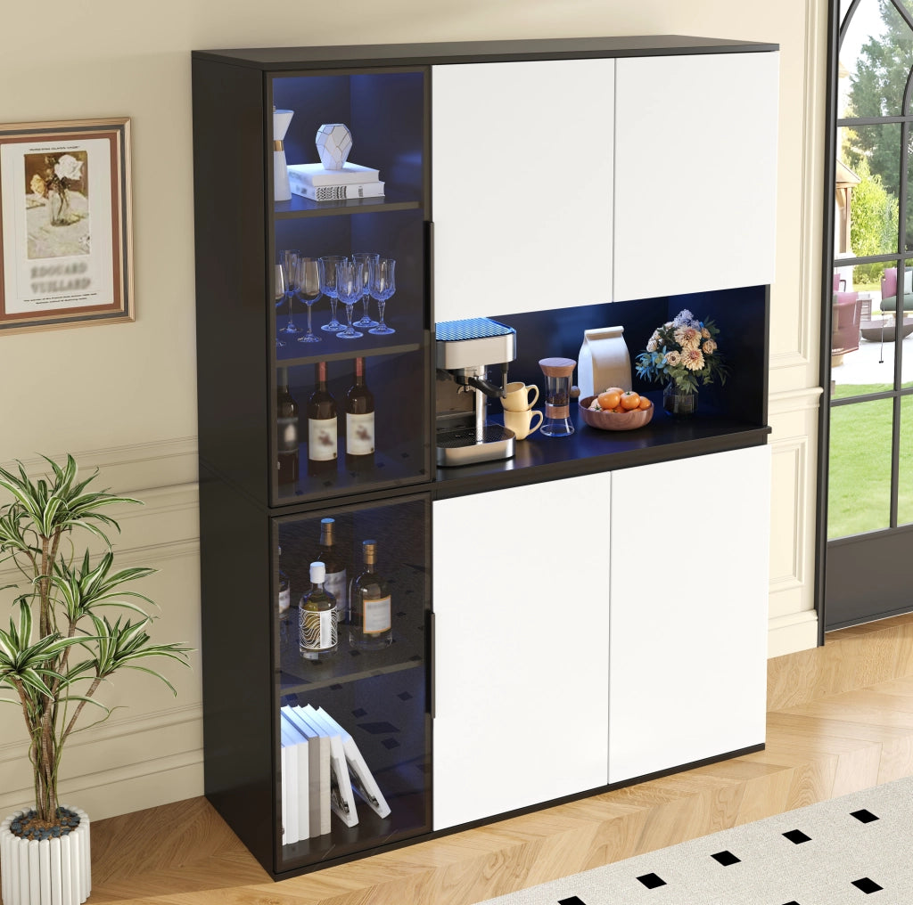 Hochschrank moderno in MDF nero e bianco