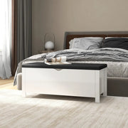 Cassapanca con Cuscino Bianco Lucido 105x40x45 cm in Truciolato cod mxl 63191