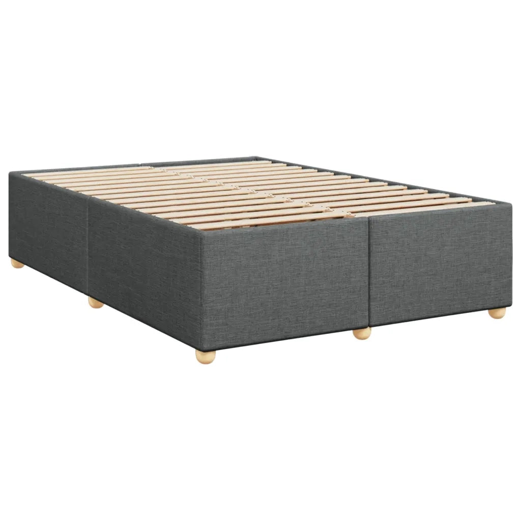 Giroletto a Molle con Materasso Grigio Scuro 140x200cm Tessuto