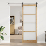 porta interna con vetro "ORKDAL" 93x232x4 cm in legno massello di pino