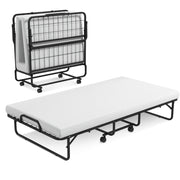 Brandina pieghevole con materasso in memory foam-Letto singolo con struttura in metallo per adulti bambini