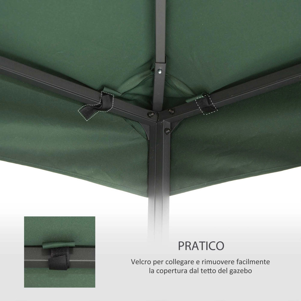 Tetto di Ricambio per Gazebo da Giardino Doppio Tetto 3x3m