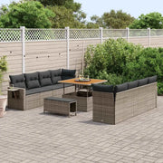 Set Divano da Giardino con cuscino 11 pcs Grigio polyrattan 3363678