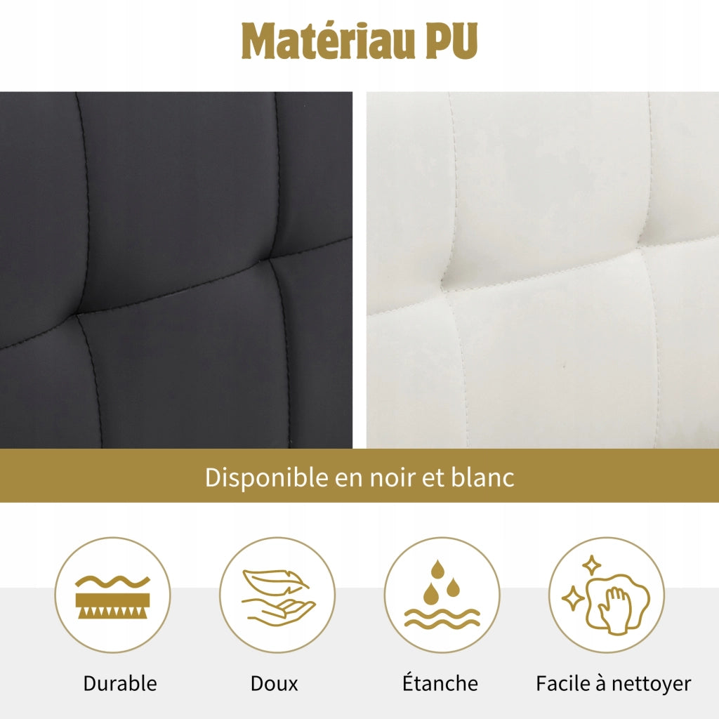 Letto imbottito 140x190 - Xylo - Idraulico bianco