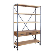 Libreria Industrial in Legno Metallo cm 114 3x46 5x136 - COLIN