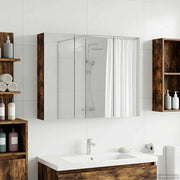 Mobiletto per specchio da bagno Rovere fumé 100 x 14,5 x 70 cm 889123