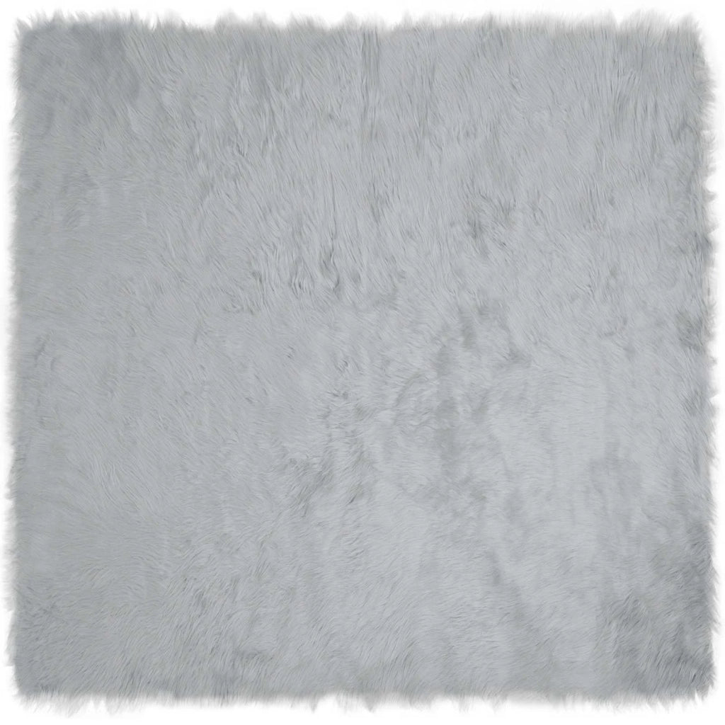 Tappeto in finta TAFALLA Grigio 160 x 160 cm Poliestere 42021532