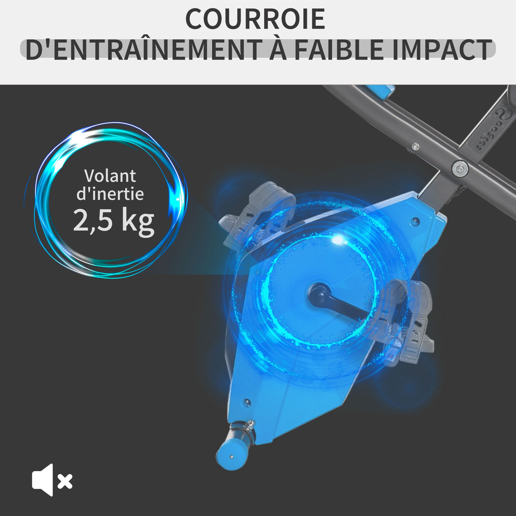Cyclette Pieghevole 8 Livelli di Resistenza con Seduta Regolabile Blu e Grigio