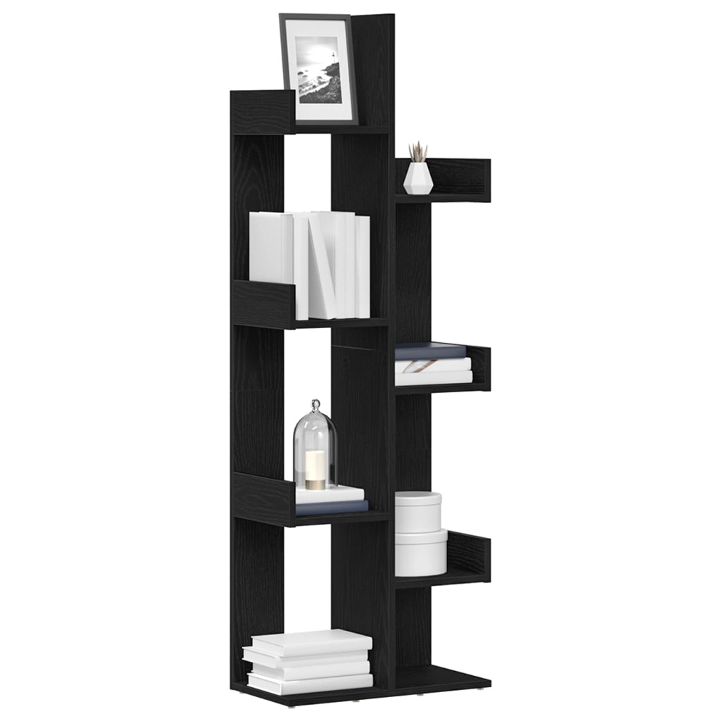 Libreria  Nera in Rovere 48x25,5x140 cm in Legno Ingegnerizzato