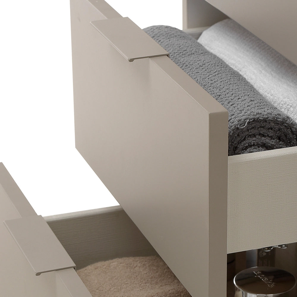 Colonna bagno sospesa 110 cm tortora opaco con anta e cassetti Matisse