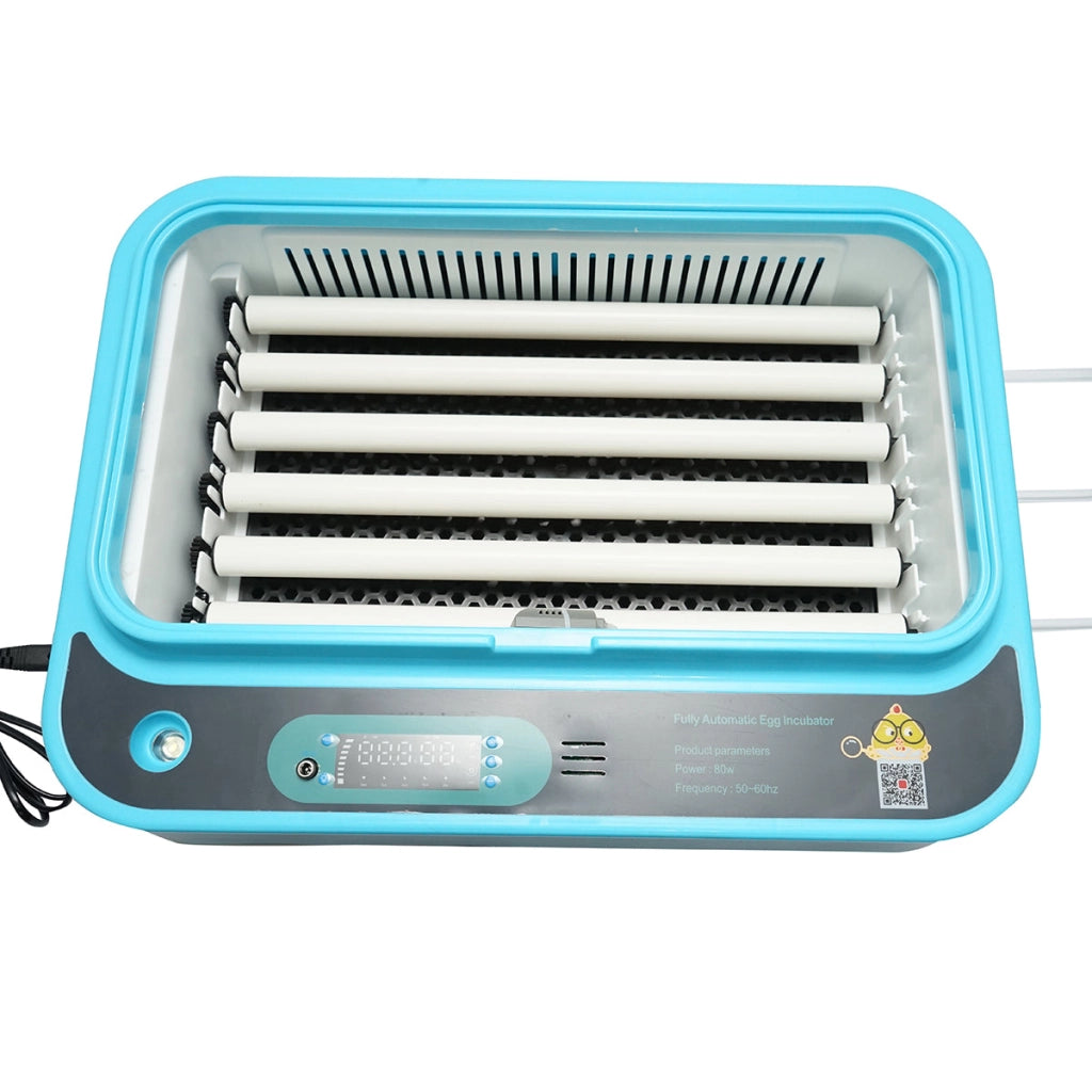Incubatrice automatica 36 uova 80W, 12V-220V, rotazione automatica, controllo temperatura e umidità, display digitale