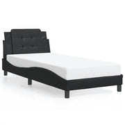 Letto singolo | Letto per adulti | Giroletto senza Materasso Zadar Nero 80x200 cm in Similpelle