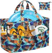 Tas da Bagno XXL con Cerniera, Borsa da Spiaggia Idrorepellente per Donne, Grande Famiglia, Borsa da Spiaggia Pieghevole Leggera, Resistente al Sabbia, Borsa da Sauna per Spiaggia, Piscina, Pic-Nic, Nuoto, Vacanza