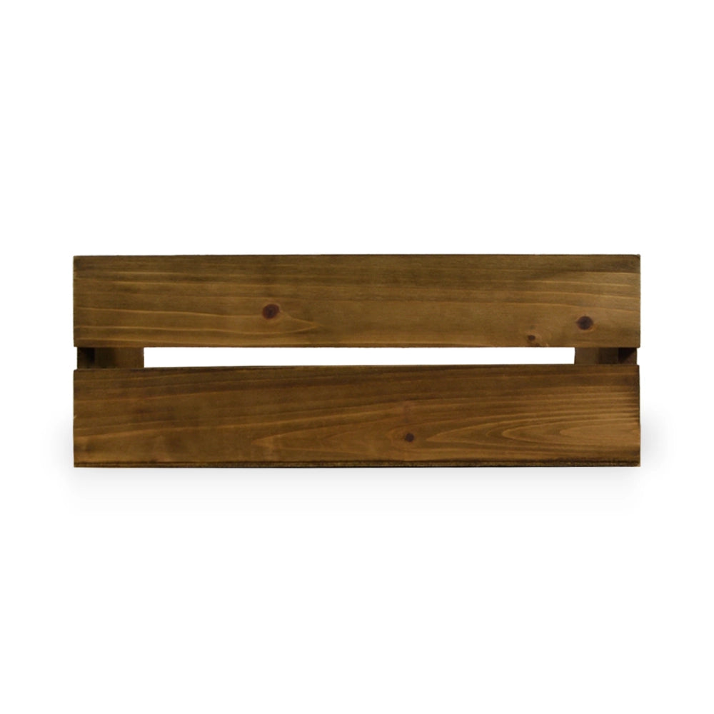 Cassettina Contenitore Portaoggetti in Legno Marrone con manici cm 30 x 19 x h11