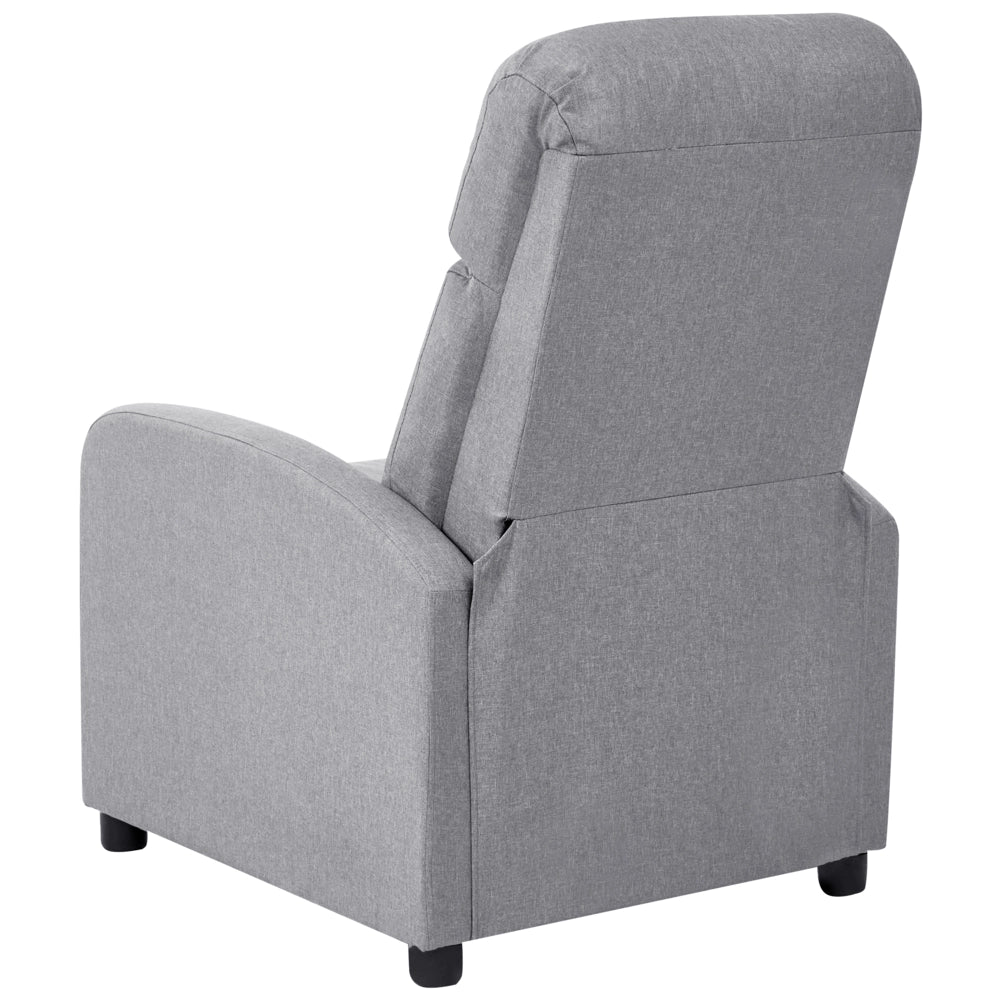 Poltrona reclinabile Grigio Schienale e poggiapiedi regolabili Struttura in legno Schienale alto Design tradizionale Soggiorno