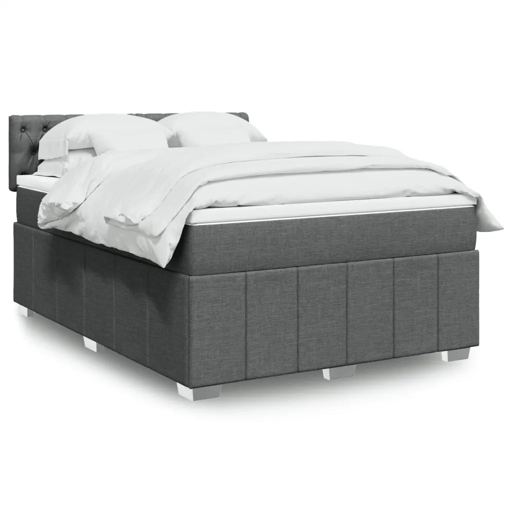 Giroletto a Molle con Materasso Grigio Scuro 160x200 cm Tessuto 3287127
