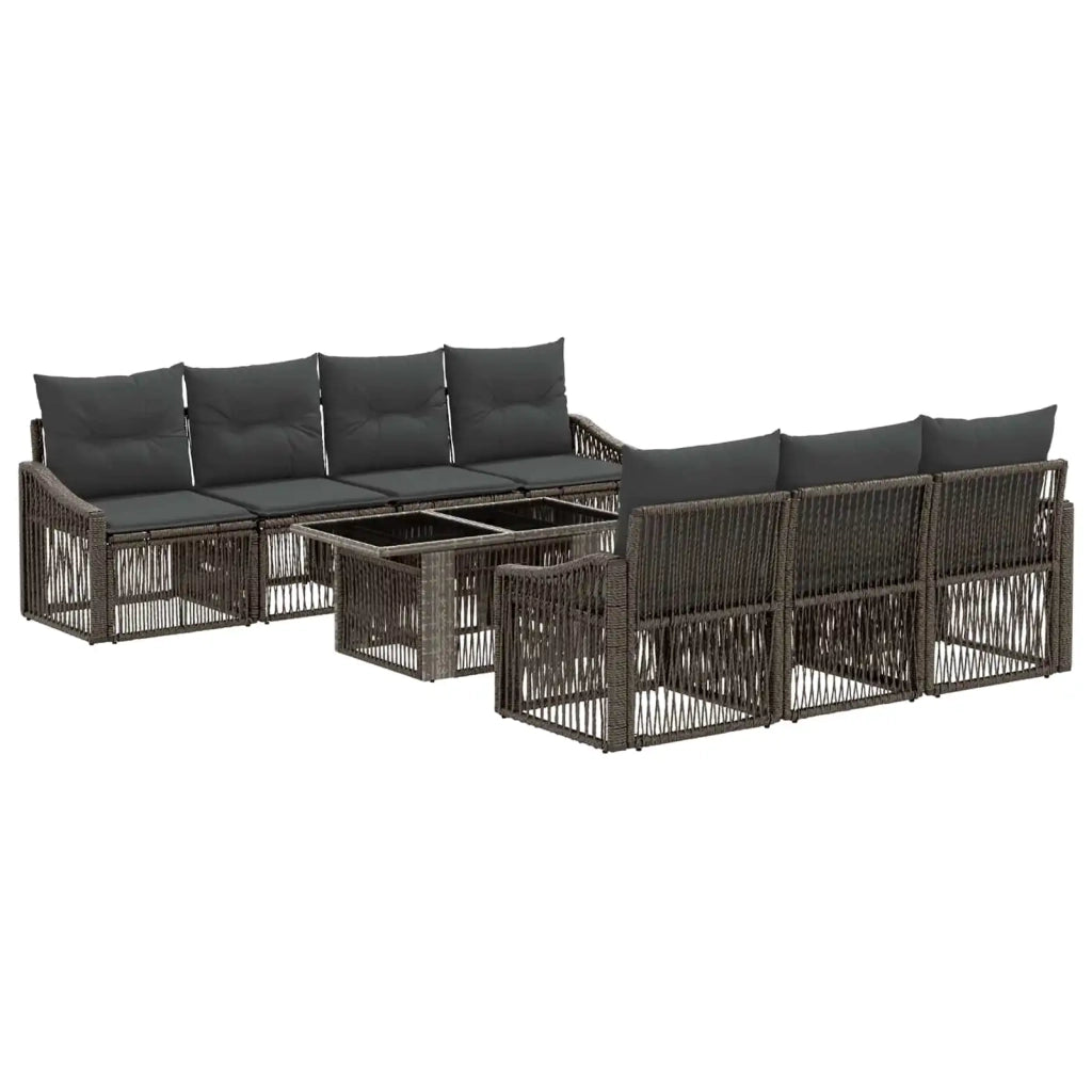 Set Divano da Giardino 8 pz Grigio e Grigio Scuro polyrattan 3437213