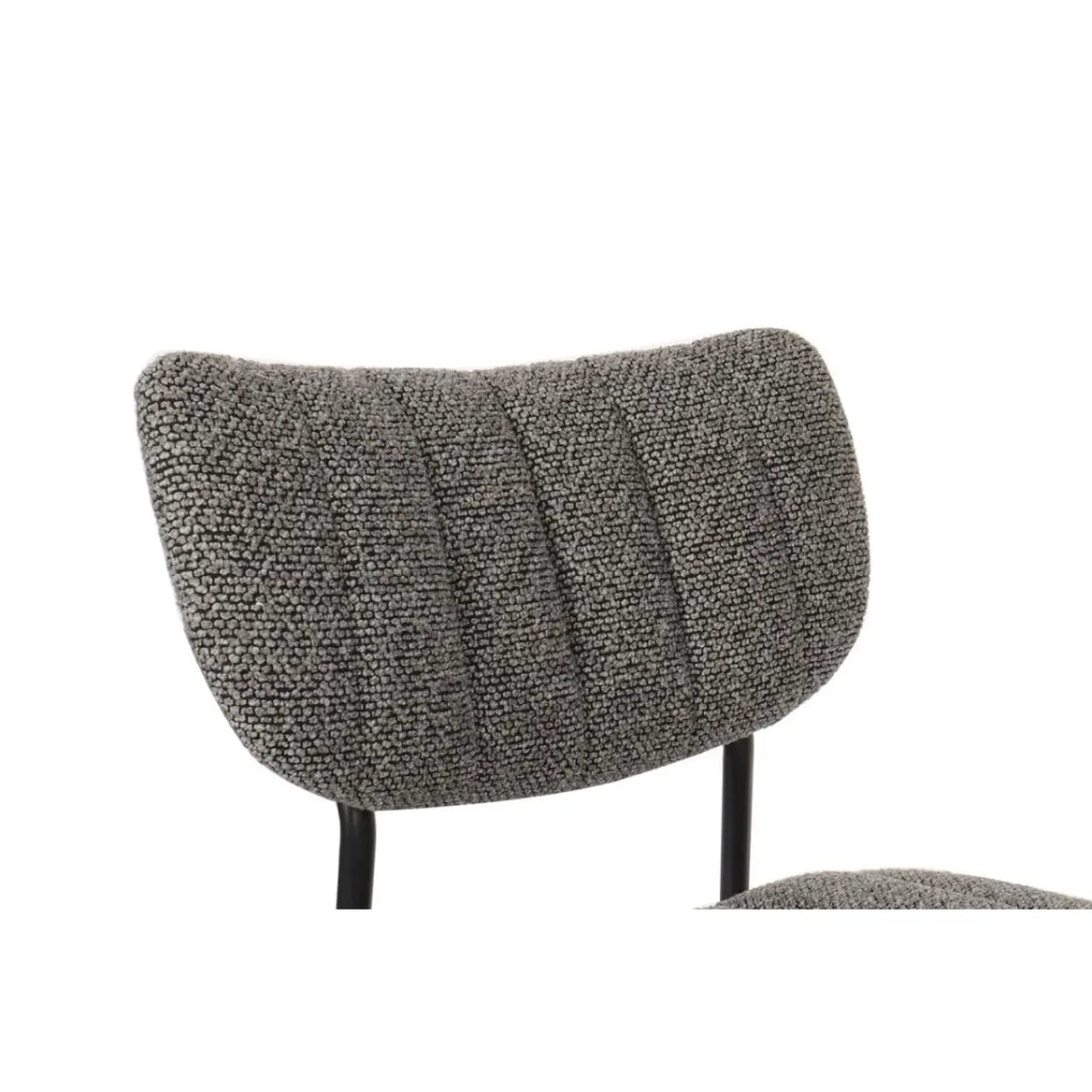 Set di 2 sedie NORAYA – Tessuto grigio scuro – Design compatto – Piedi in metallo – Eleganza contemporanea