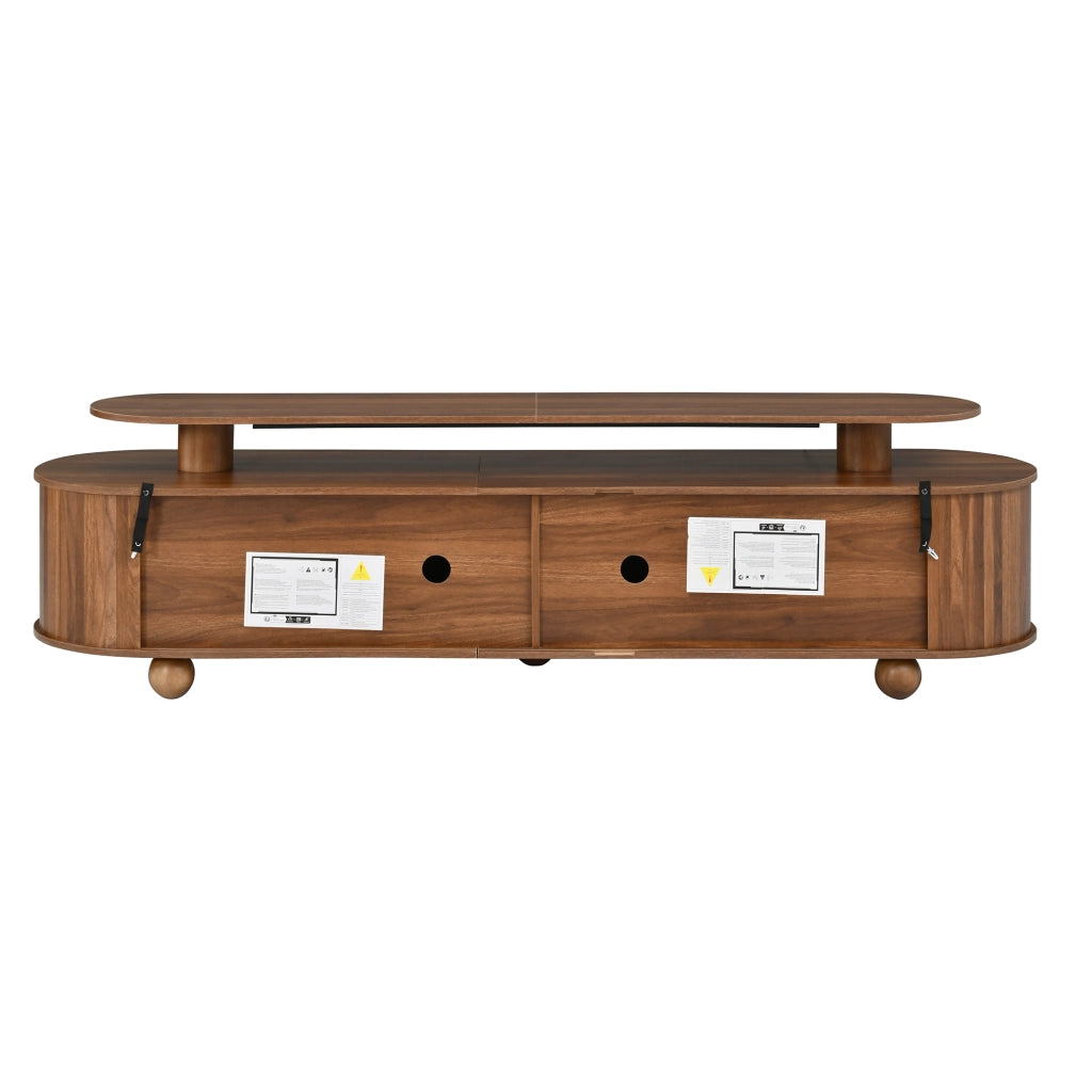 Mobile TV con 4 ante; 2 ante scorrevoli; led e passacavi per soggiorno; 180 × 40 × 48 cm