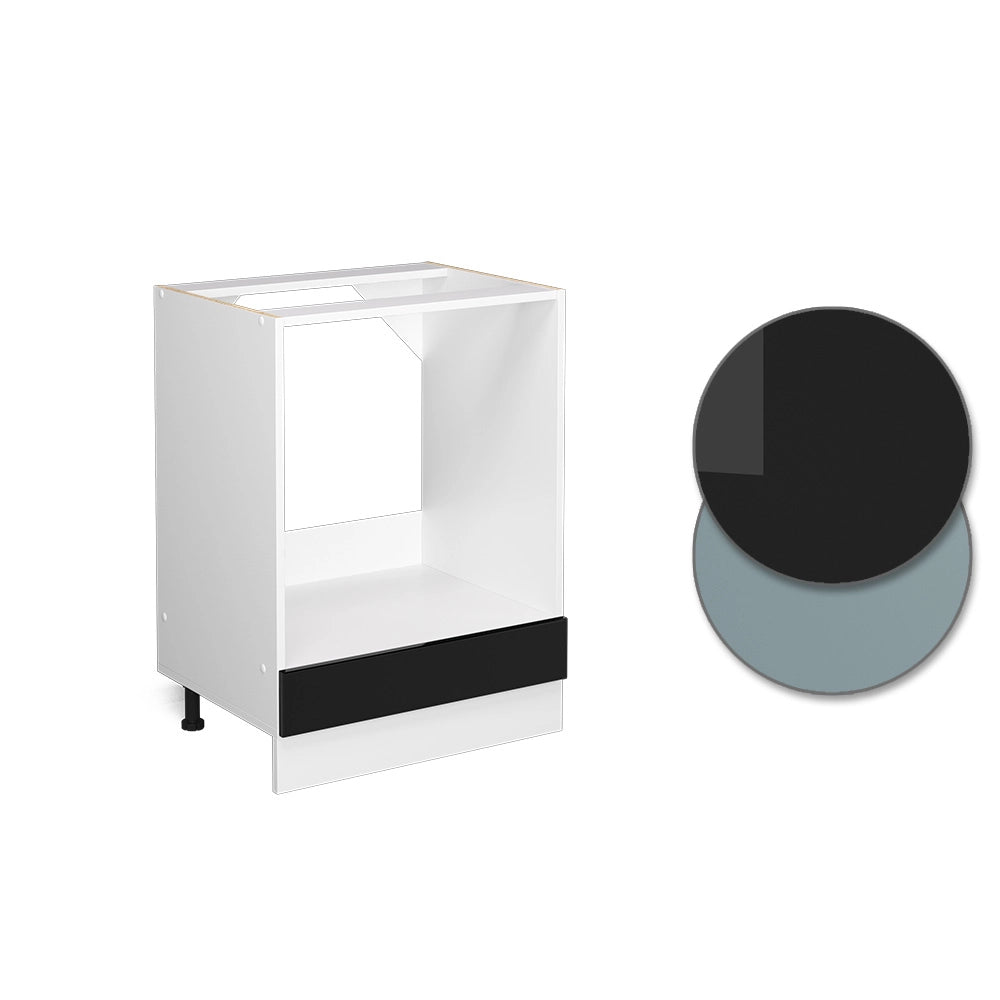 Vicco Base universale Nero lucido 60 cm con grande nicchia, senza piano di lavoro