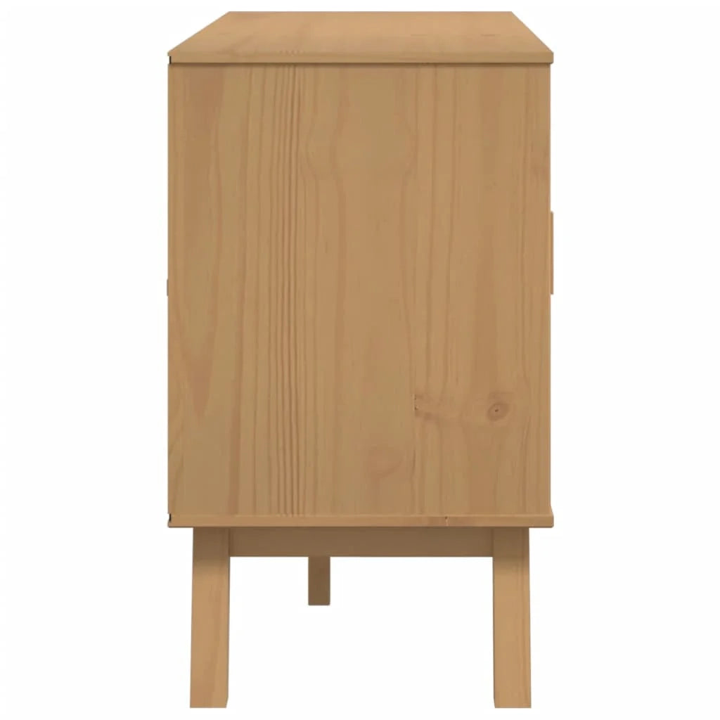 Buffet credenza cassettiera armadio mobile contenitore organizer per cucina soggiorno salotto 114 x 43 x 73,5 cm legno massello di pino marrone 02_0036181