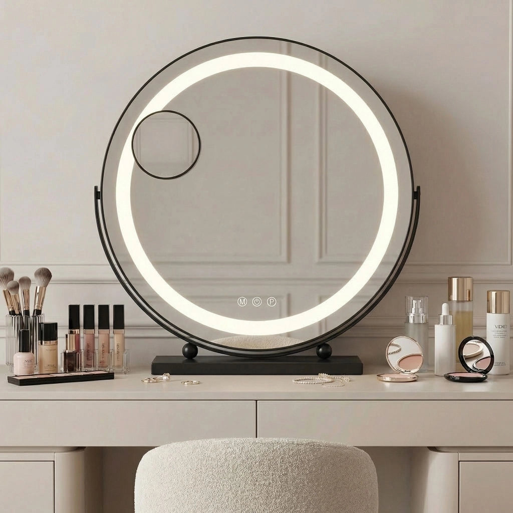 Specchio Led Make-up Black 40 Cm