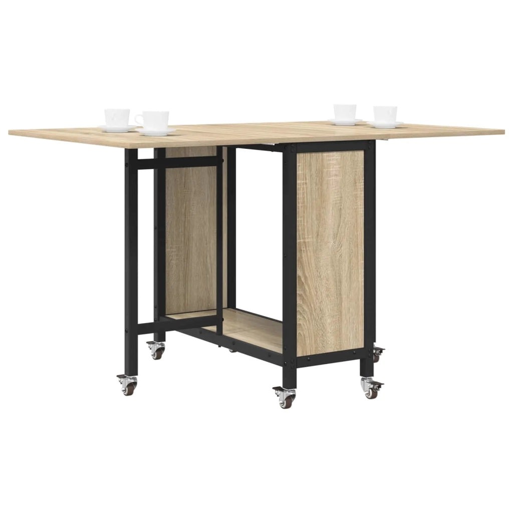 Tavolo da pranzo pieghevole con ruote 130 x 80 x 76,5 cm 8006044