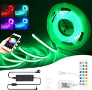 Fascia LED RGB a 5 m con 2880 LED 576 LED/m, 24V, regolabile con telecomando compatibile con Google Home Assistant/Alexa