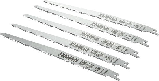 Lama di sega reciproca HCS lunghezza 240 mm - distanza tra denti 5-65 mm per un taglio grosso e veloce nel legno - DT2352-QZ