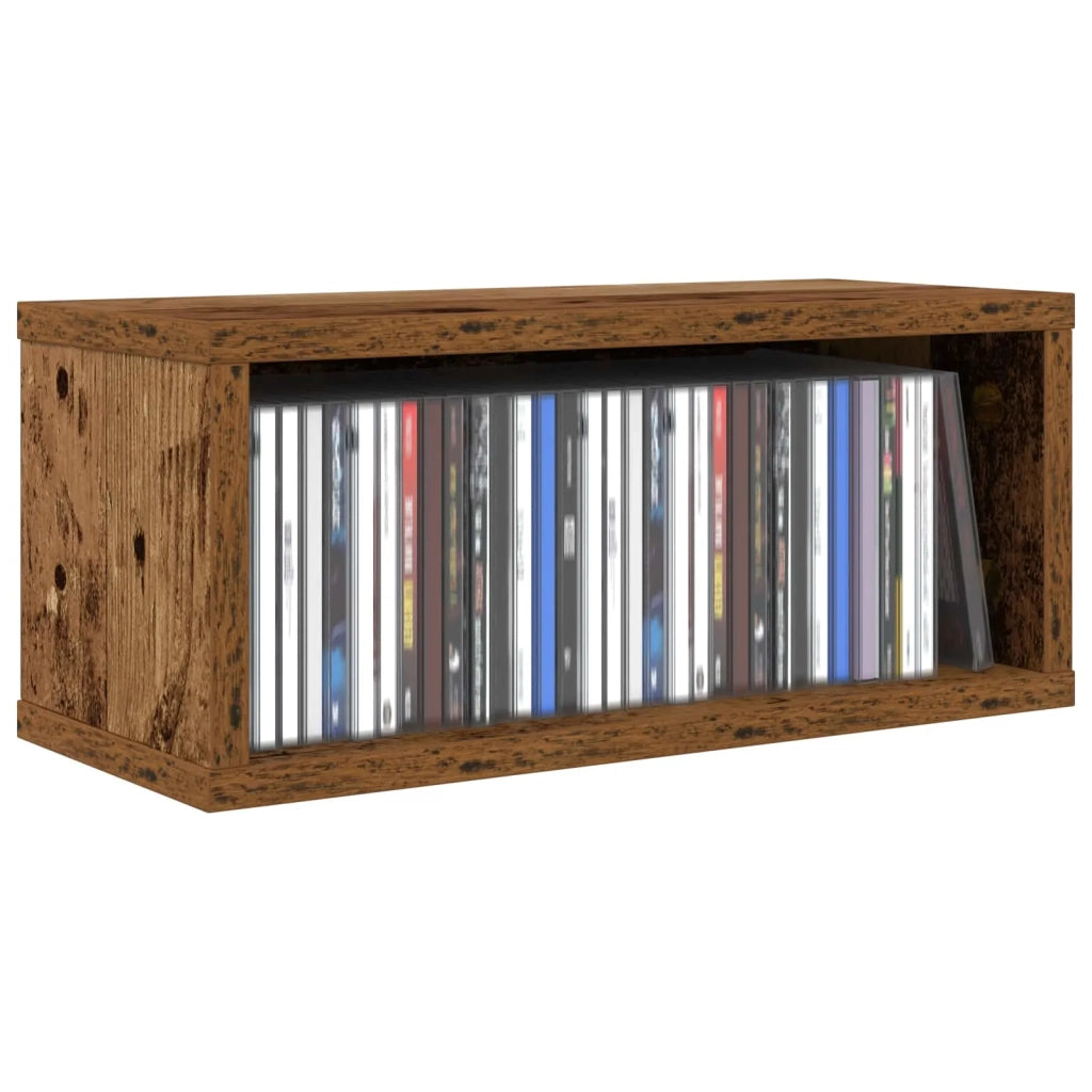 Rack per Stoccaggio CD 2 pz Legno antico 40 x 17 x 17 cm 8012725