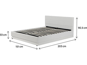 Letto LED con contenitore "Anastasia" - 140 x 190 cm - Bianco