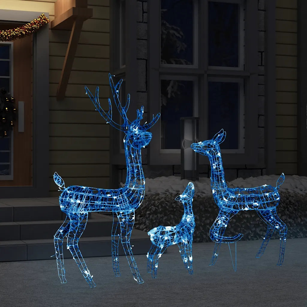 Famiglia di Renne di Natale 300 LED Blu in Acrilico 329795