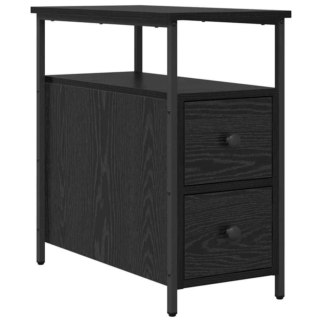 Armadio da Notte Rovere nero 30 x 60 x 60 cm Legno multistrato 871275