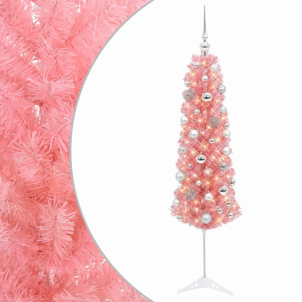Albero di Natale Artificiale Slim con Palline 120 cm 150 LED 3461110