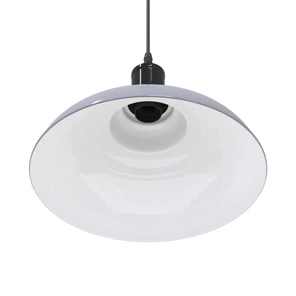 Lampada a sospensione vintage regolabile altezza 31 x 13 cm stile moderno per cucina o soggiorno metallo grigio lucido 02_0058005
