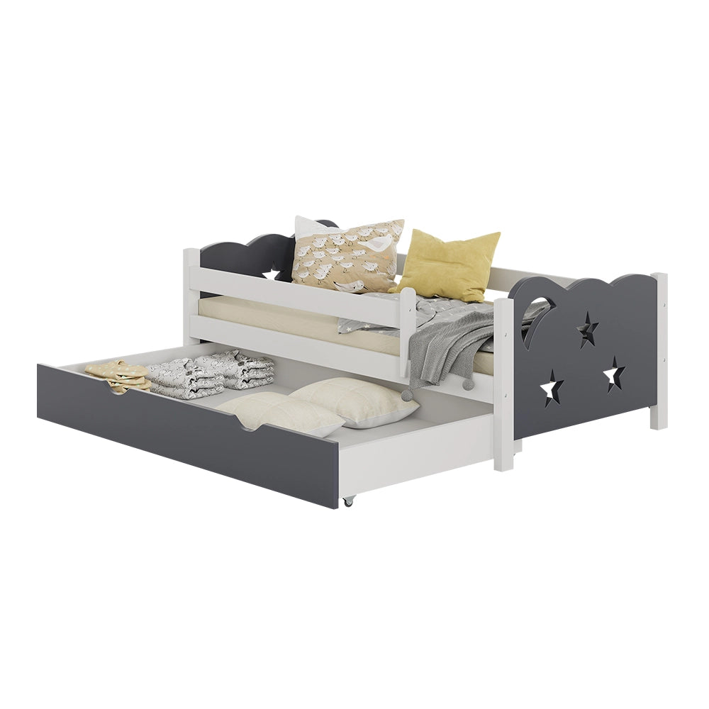 Vitalispa Letto per bambini Grigio 70x140 cm con cassetto, senza materasso