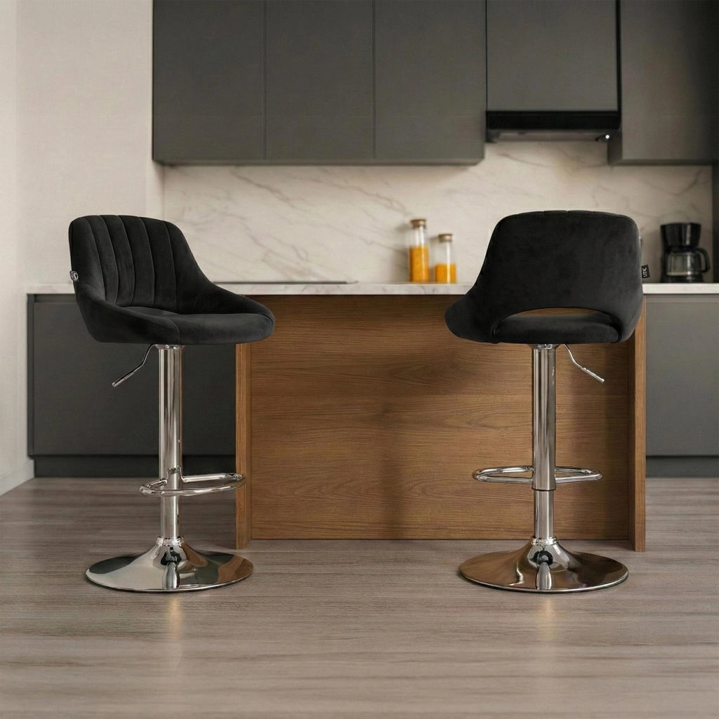 Set di 2 sgabelli da bar Milet velluto C 6