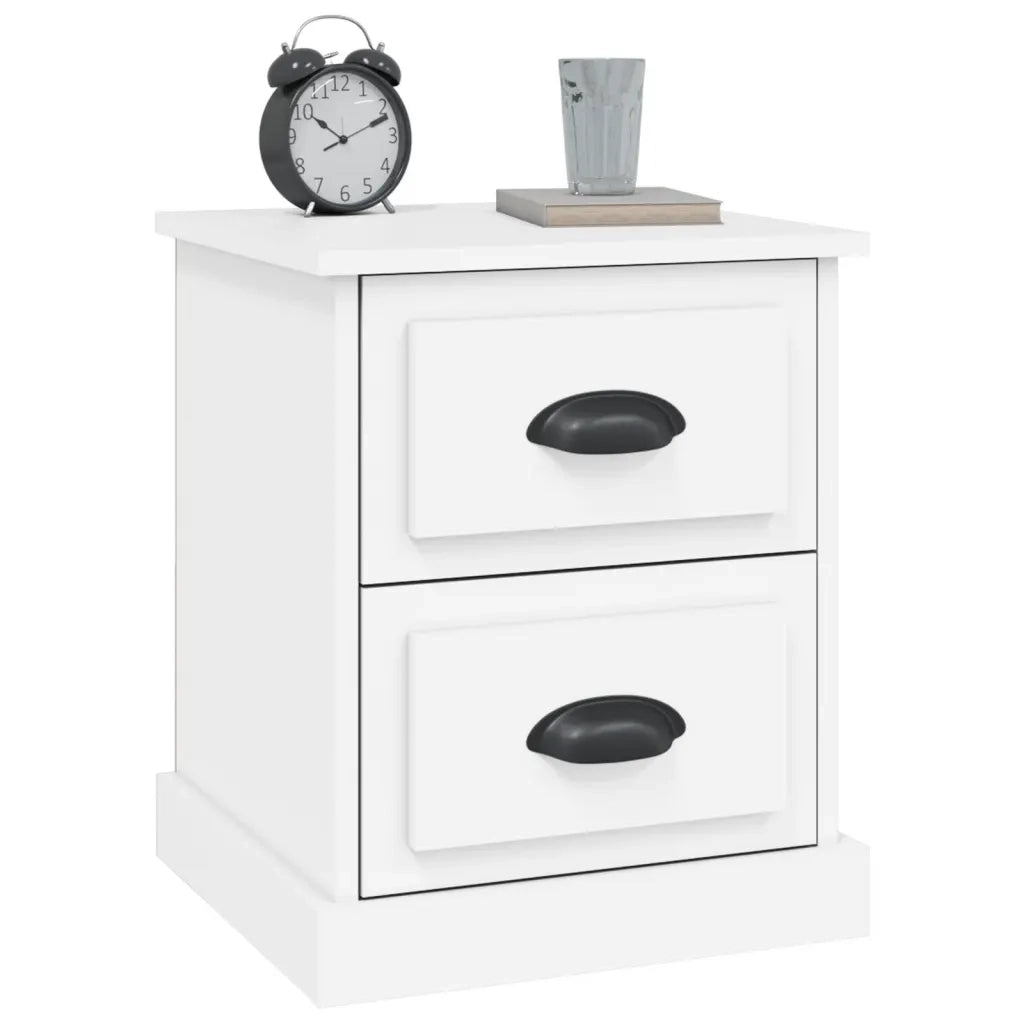 Comodini 2 pz-Set di 2 Tavolino da notte Bianchi 39x39x47,5 cm in Legno Multistrato 464137