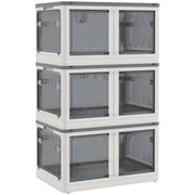 Mobile contenitore pieghevole con ruote; accesso su 5 lati e coperchio impilabile per casa; 60×42×34 cm