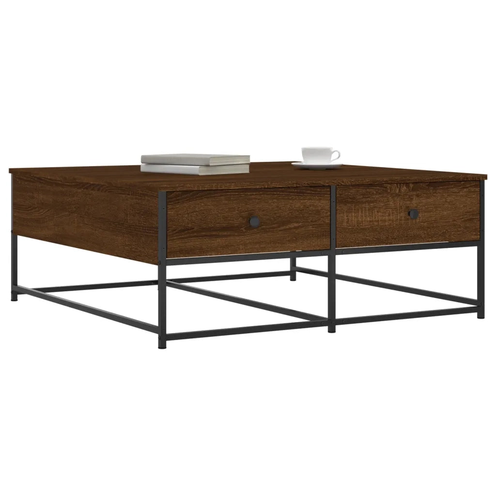 Tavolino Salotto-Tavolino da soggiorno-Tavolo Rovere Marrone 100x99x40 cm Legno Multistrato