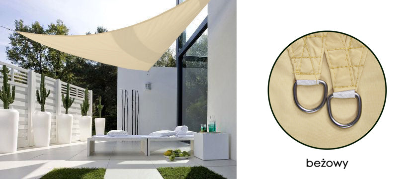 AIO FACTORY Vela ombreggiante impermeabile 3x3x3m Beige - Soluzione per ombrelloni da giardino