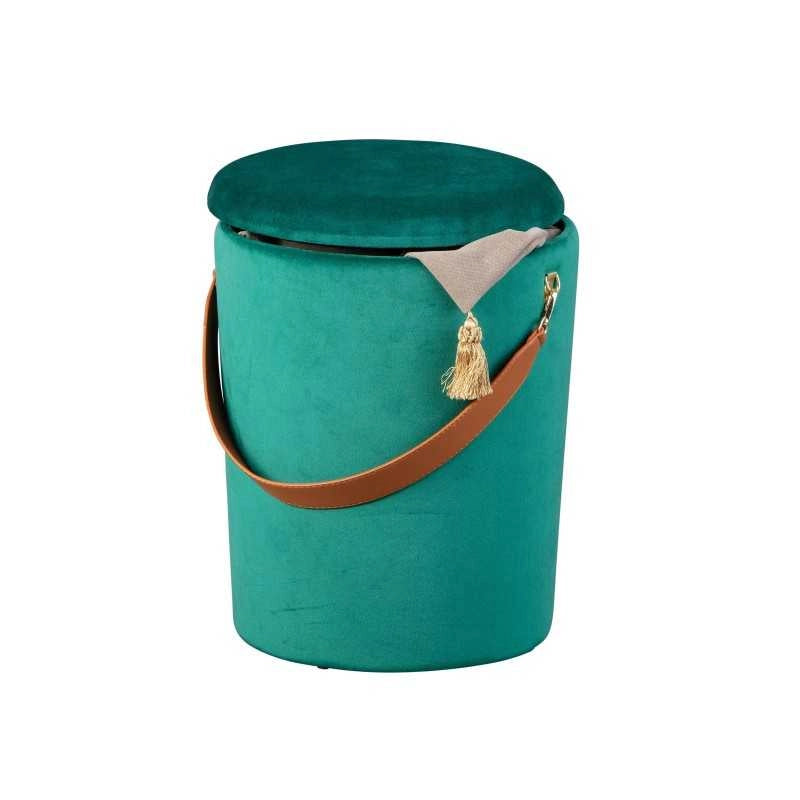 Pouf secchiello Inter Link con contenitore e maniglia in ecopelle